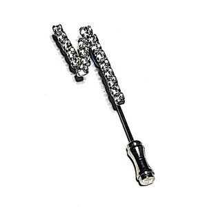 Lightening bolt rhinestone stick pin